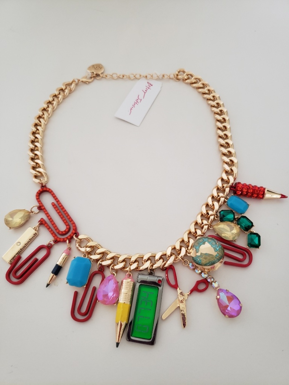 Betsey Johnson Back To School Charm Statement Necklace
